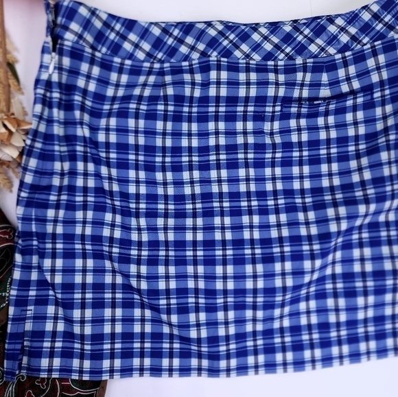 Izod Blue White Plaid Skorts Sz 12 - Picture 8 of 11